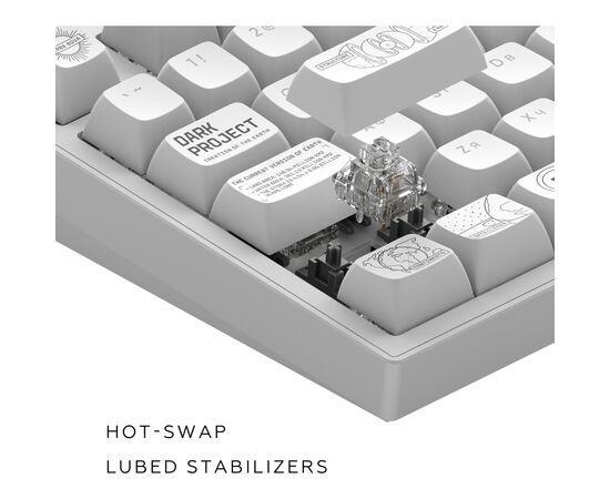 Клавиатура Dark Project ALU81 Terra Nova PBT RGB Mech G3MS Moonstone White (DPKB_NOVA_81_ANSI_WHITE_UA), изображение 10 Клавиатура Dark Project ALU81 Terra Nova PBT RGB Mech G3MS Moonstone White (DPKB_NOVA_81_ANSI_WHITE_UA), изображение 10