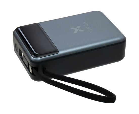 Батарея универсальная Vinga 20000 mAh 65W Display USB-C Cable Grey (VPBB2065C), изображение 5 Батарея универсальная Vinga 20000 mAh 65W Display USB-C Cable Grey (VPBB2065C), изображение 5