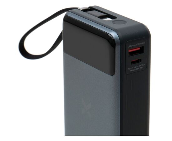 Батарея универсальная Vinga 20000 mAh 65W Display USB-C Cable Grey (VPBB2065C), изображение 6 Батарея универсальная Vinga 20000 mAh 65W Display USB-C Cable Grey (VPBB2065C), изображение 6