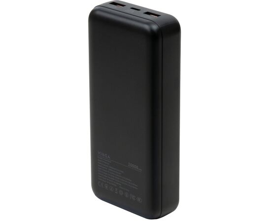 Батарея универсальная Vinga 20000 mAh 22.5W Display Black (VPBB2022), изображение 3 Батарея универсальная Vinga 20000 mAh 22.5W Display Black (VPBB2022), изображение 3