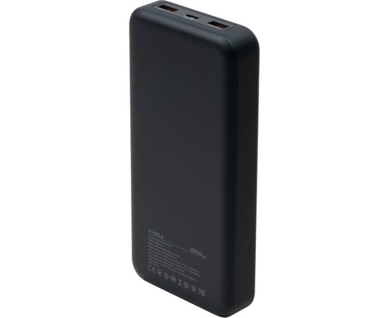 Батарея универсальная Vinga 30000 mAh 100W Display VA Grey (Li-Ion) (VPBB30100), изображение 3 Батарея универсальная Vinga 30000 mAh 100W Display VA Grey (Li-Ion) (VPBB30100), изображение 3