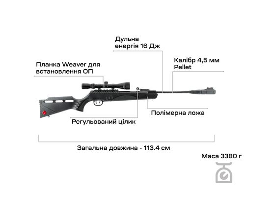 Пневматическая винтовка Umarex Ruger Targis Hunter Gas, OП 3-9х32 (2.4306), изображение 5 Пневматическая винтовка Umarex Ruger Targis Hunter Gas, OП 3-9х32 (2.4306), изображение 5