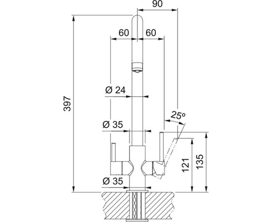 Смеситель Franke Lina Clear Water (120.0703.742), изображение 4 Смеситель Franke Lina Clear Water (120.0703.742), изображение 4