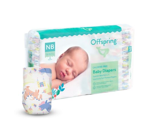 Подгузники Offspring FairyTale, розмір NB, до 4 кг 56 шт (DP-OI-FAT-NB56P-FRT)