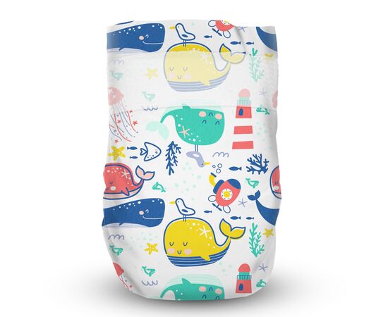 Подгузники Offspring Willy the Whale розмір S 3-6 кг, 48 шт (DP-OI-FAT-S48P-WTW), изображение 2 Подгузники Offspring Willy the Whale розмір S 3-6 кг, 48 шт (DP-OI-FAT-S48P-WTW), изображение 2