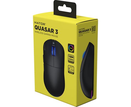Мышка Hator Quasar 3 Wireless Black (HTM730), изображение 7 Мышка Hator Quasar 3 Wireless Black (HTM730), изображение 7