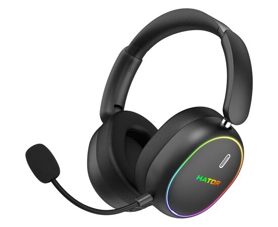 Наушники Hator Phoenix 2 Wireless Hi-Res SyncHUB connection Black (ESH40), изображение 2 Наушники Hator Phoenix 2 Wireless Hi-Res SyncHUB connection Black (ESH40), изображение 2