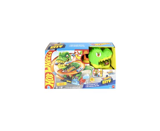 Автотрек Hot Wheels City Атака вогняного Ті-Рекса (JBM73), зображення 4 Автотрек Hot Wheels City Атака вогняного Ті-Рекса (JBM73), зображення 4