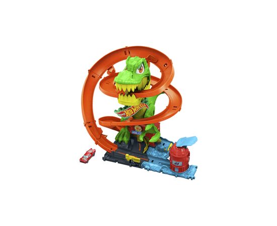 Автотрек Hot Wheels City Атака огненного Ти-Рекса (JBM73)