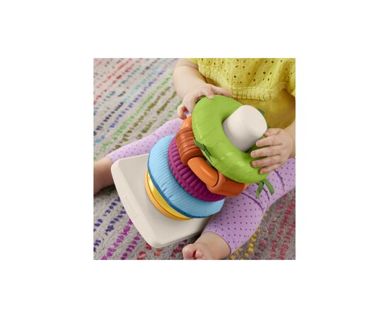 Развивающая игрушка Fisher-Price Пирамидка Развитие сенсорики (HXK47), изображение 6 Развивающая игрушка Fisher-Price Пирамидка Развитие сенсорики (HXK47), изображение 6