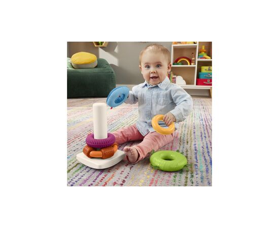 Развивающая игрушка Fisher-Price Пирамидка Развитие сенсорики (HXK47), изображение 8 Развивающая игрушка Fisher-Price Пирамидка Развитие сенсорики (HXK47), изображение 8