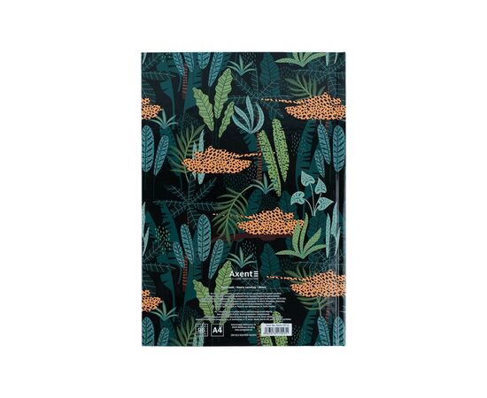 Канцелярская книга Axent Leopard А4 в твердом переплете 96 листа клетка, зеленая (8422-557-A), изображение 4