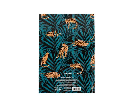 Канцелярская книга Axent Leopard А4 в твердом переплете 96 листа клетка, темно синяя (8422-556-A), изображение 4 Канцелярская книга Axent Leopard А4 в твердом переплете 96 листа клетка, темно синяя (8422-556-A), изображение 4