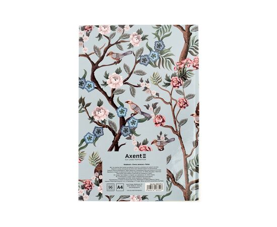 Канцелярская книга Axent Birds&Flowers-3 A4 в клеточку 96 листов (8422-570-A), изображение 5