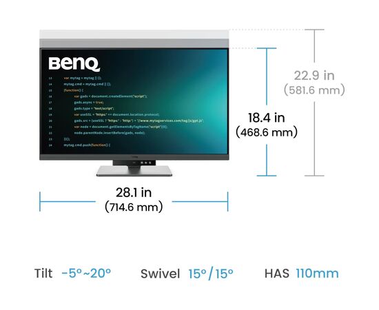 Монитор BenQ RD320U Metallic Grey, изображение 11 Монитор BenQ RD320U Metallic Grey, изображение 11