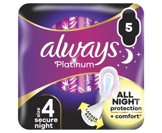 Гигиенические прокладки Always Platinum Secure Night (Размер 4) 5 шт. (8001841449821)