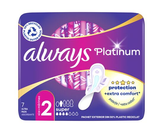 Гигиенические прокладки Always Platinum Super (Размер 2) 7 шт. (8001090444950), изображение 2 Гигиенические прокладки Always Platinum Super (Размер 2) 7 шт. (8001090444950), изображение 2
