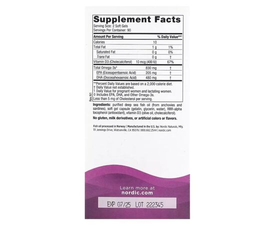 Жирні кислоти Nordic Naturals ДГК (докозагексаєнова кислота) для вагітних, Prenatal DHA (NOR-01748), зображення 2 Жирні кислоти Nordic Naturals ДГК (докозагексаєнова кислота) для вагітних, Prenatal DHA (NOR-01748), зображення 2