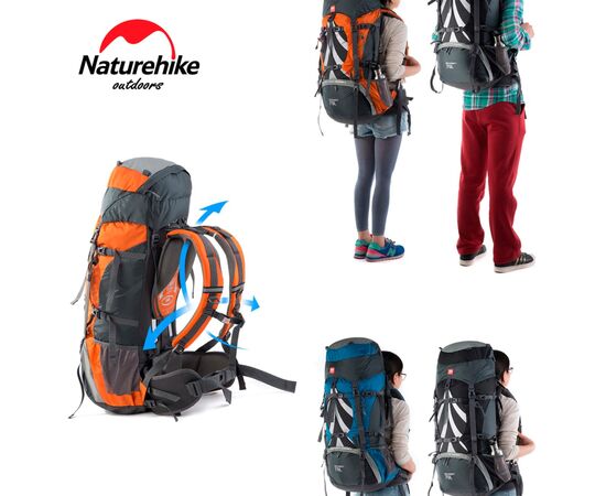 Рюкзак туристический Naturehike NH70B070-B 70+5 л Orange (6927595709016), изображение 2 Рюкзак туристический Naturehike NH70B070-B 70+5 л Orange (6927595709016), изображение 2