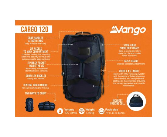 Сумка дорожная Vango Cargo 120 Moonlit Ocean (RUUCARGO0000001) (930854), изображение 8 Сумка дорожная Vango Cargo 120 Moonlit Ocean (RUUCARGO0000001) (930854), изображение 8