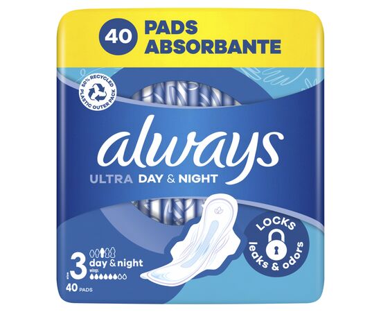 Гигиенические прокладки Always Ultra Day&Night (Размер 3) 40 шт. (8700216450287), изображение 2 Гигиенические прокладки Always Ultra Day&Night (Размер 3) 40 шт. (8700216450287), изображение 2