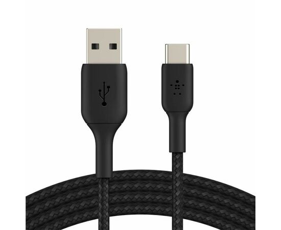 Дата кабель USB 2.0 AM to Type-C 3.0m BRAIDED black Belkin (CAB002BT3MBK)