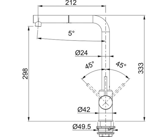 Смеситель Franke Lina L Pull Out (115.0668.280), изображение 2