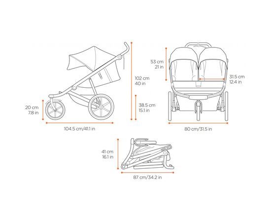 Коляска Thule Urban Glide 2 Double Black (TH 10101951), изображение 5 Коляска Thule Urban Glide 2 Double Black (TH 10101951), изображение 5