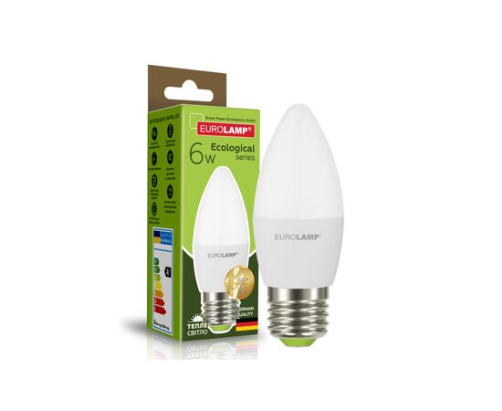 Лампочка Eurolamp LED CL 6W E27 3000K 220V (LED-CL-06273(P)), изображение 2 Лампочка Eurolamp LED CL 6W E27 3000K 220V (LED-CL-06273(P)), изображение 2