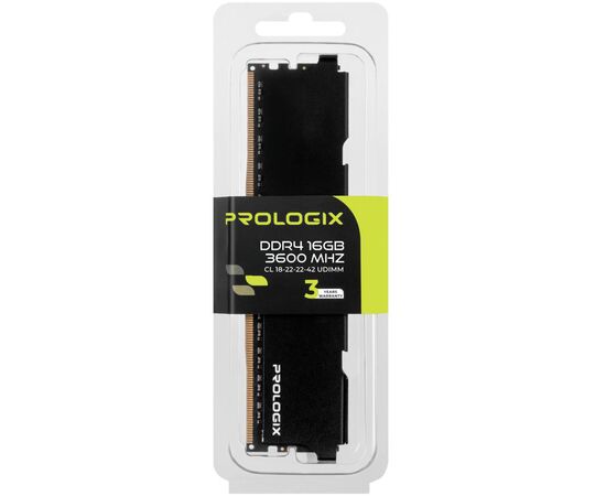 Модуль памяти для компьютера DDR4 16GB 3600 MHz Black Prologix (PRO16GB3600B4), изображение 4 Модуль памяти для компьютера DDR4 16GB 3600 MHz Black Prologix (PRO16GB3600B4), изображение 4