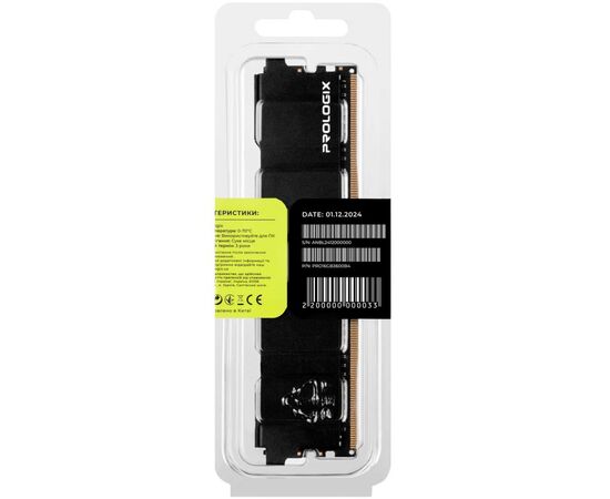 Модуль памяти для компьютера DDR4 16GB 3600 MHz Black Prologix (PRO16GB3600B4), изображение 5 Модуль памяти для компьютера DDR4 16GB 3600 MHz Black Prologix (PRO16GB3600B4), изображение 5