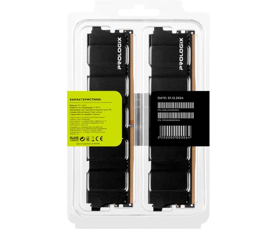 Модуль памяти для компьютера DDR4 32GB (2x16GB) 3600 MHz Black Prologix (PRO32GB3600B4K), изображение 7 Модуль памяти для компьютера DDR4 32GB (2x16GB) 3600 MHz Black Prologix (PRO32GB3600B4K), изображение 7