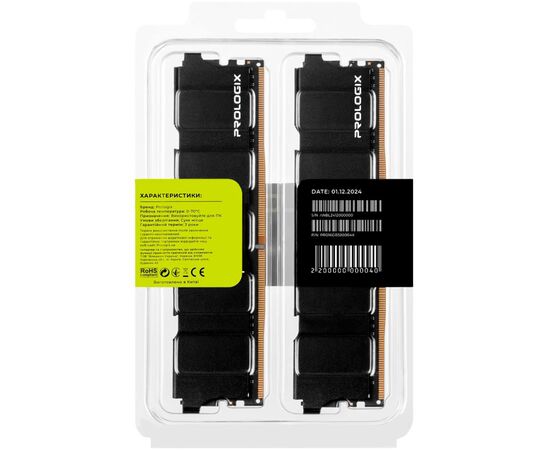 Модуль памяти для компьютера DDR4 16GB (2x8GB) 3200 MHz Black Prologix (PRO16GB3200B4K), изображение 7 Модуль памяти для компьютера DDR4 16GB (2x8GB) 3200 MHz Black Prologix (PRO16GB3200B4K), изображение 7