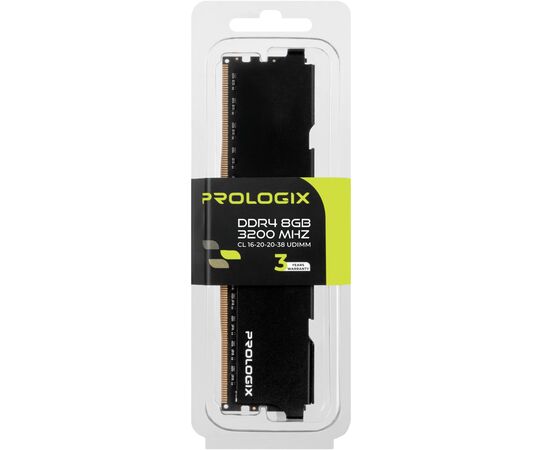 Модуль памяти для компьютера DDR4 8GB 32GB 3200 MHz Black Prologix (PRO8GB3200B4), изображение 4 Модуль памяти для компьютера DDR4 8GB 32GB 3200 MHz Black Prologix (PRO8GB3200B4), изображение 4