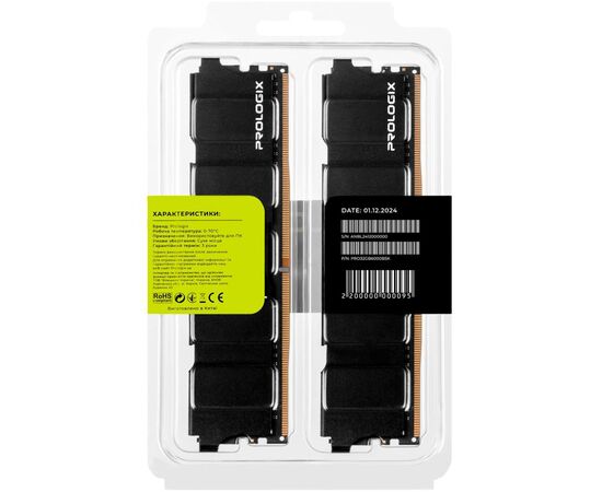Модуль памяти для компьютера DDR5 32GB (2x16GB) 6000 MHz Black Prologix (PRO32GB6000B5K), изображение 7 Модуль памяти для компьютера DDR5 32GB (2x16GB) 6000 MHz Black Prologix (PRO32GB6000B5K), изображение 7