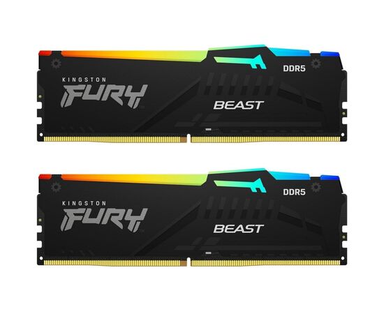 Модуль памяти для компьютера DDR5 32GB (2x16GB) 6000 MHz Beast RGB Kingston Fury (ex.HyperX) (KF560C36BBE2AK2-32)