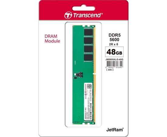 Модуль памяти для компьютера DDR5 48GB 5600 MHz Transcend (JM5600ALE-48G), изображение 2 Модуль памяти для компьютера DDR5 48GB 5600 MHz Transcend (JM5600ALE-48G), изображение 2