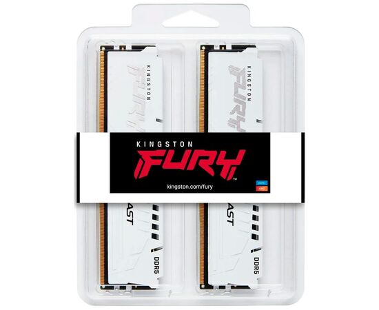 Модуль памяти для компьютера DDR5 32GB (2x16GB) 6800 MHz Beast White Kingston Fury (ex.HyperX) (KF568C34BWK2-32), изображение 5 Модуль памяти для компьютера DDR5 32GB (2x16GB) 6800 MHz Beast White Kingston Fury (ex.HyperX) (KF568C34BWK2-32), изображение 5