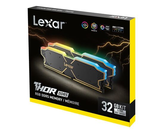 Модуль памяти для компьютера DDR5 32GB (2x16GB) 6000 MHz Thor RGB Lexar (LD5U16G60C38BG-RGD), изображение 5 Модуль памяти для компьютера DDR5 32GB (2x16GB) 6000 MHz Thor RGB Lexar (LD5U16G60C38BG-RGD), изображение 5