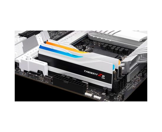 Модуль памяти для компьютера DDR5 32GB (2x16GB) 7200 MHz Trident Z5 RGB Matte White G.Skill (F5-7200J3445G16GX2-TZ5RW), изображение 6 Модуль памяти для компьютера DDR5 32GB (2x16GB) 7200 MHz Trident Z5 RGB Matte White G.Skill (F5-7200J3445G16GX2-TZ5RW), изображение 6