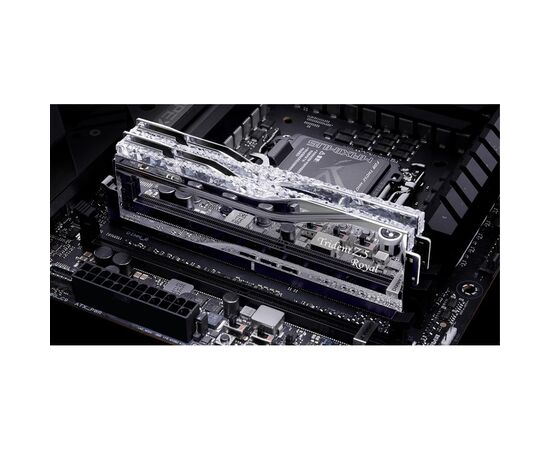 Модуль памяти для компьютера DDR5 32GB (2x16GB) 7200 MHz Trident Z5 Royal Silver G.Skill (F5-7200J3445G16GX2-TR5S), изображение 4 Модуль памяти для компьютера DDR5 32GB (2x16GB) 7200 MHz Trident Z5 Royal Silver G.Skill (F5-7200J3445G16GX2-TR5S), изображение 4