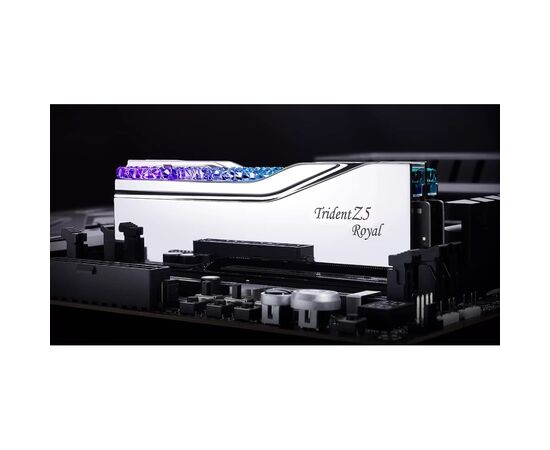 Модуль памяти для компьютера DDR5 32GB (2x16GB) 7600 MHz Trident Z5 Royal Silver G.Skill (F5-7600J3646G16GX2-TR5S), изображение 5 Модуль памяти для компьютера DDR5 32GB (2x16GB) 7600 MHz Trident Z5 Royal Silver G.Skill (F5-7600J3646G16GX2-TR5S), изображение 5