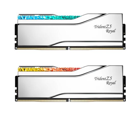 Модуль памяти для компьютера DDR5 32GB (2x16GB) 7600 MHz Trident Z5 Royal Silver G.Skill (F5-7600J3646G16GX2-TR5S)