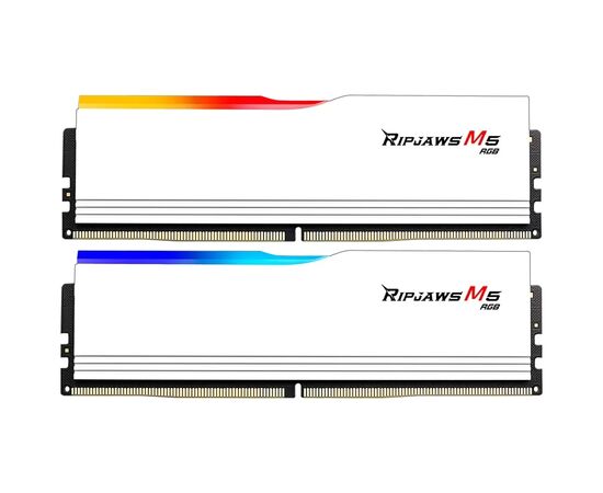 Модуль памяти для компьютера DDR5 64GB (2x32GB) 6400 MHz Ripjaws M5 RGB Matte White G.Skill (F5-6400J3239G32GX2-RM5RW)
