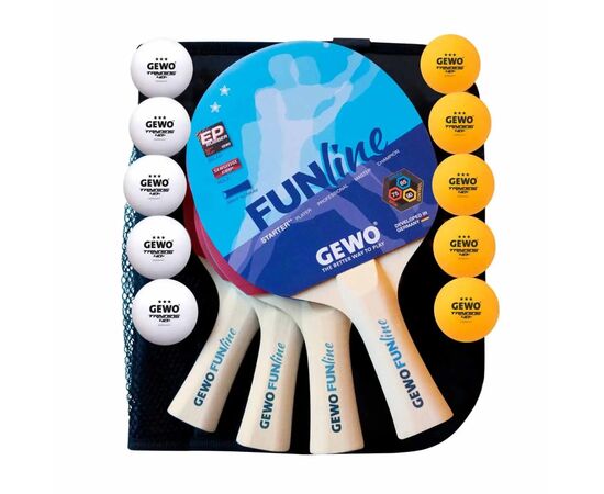 Комплект для настільного тенісу Gewo Fun Time 4 Bats 10 Balls (96980000) (931302)