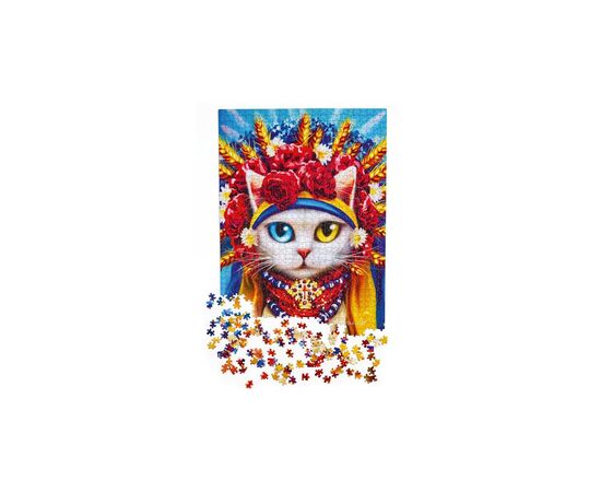 Пазл De.tail Біла кішка у вінку 1000 елементів (DT1000-06), зображення 3 Пазл De.tail Біла кішка у вінку 1000 елементів (DT1000-06), зображення 3