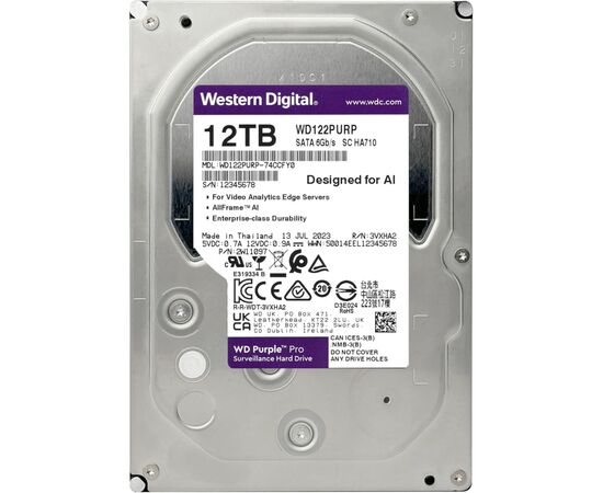 Жесткий диск 3.5" 12TB WD (WD122PURP), изображение 3 Жесткий диск 3.5" 12TB WD (WD122PURP), изображение 3