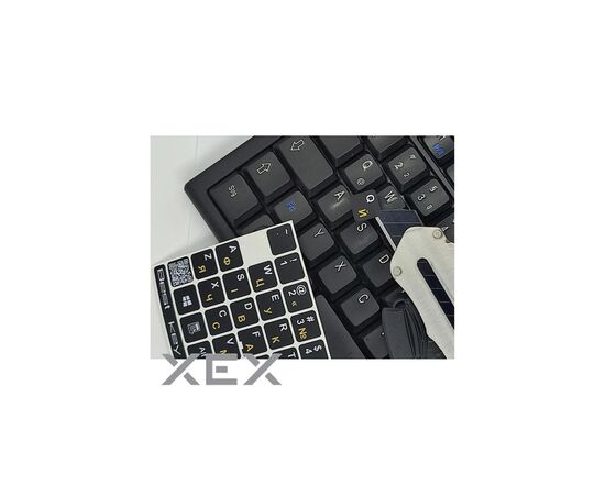 Наклейка на клавиатуру BestKey непрозрачная чорная, 76, желтый (BKU13YEL/012), изображение 2 Наклейка на клавиатуру BestKey непрозрачная чорная, 76, желтый (BKU13YEL/012), изображение 2