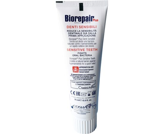 Зубная паста Biorepair Plus Профессиональное избавление чувствительности 75 мл (8017331052648), изображение 4 Зубная паста Biorepair Plus Профессиональное избавление чувствительности 75 мл (8017331052648), изображение 4