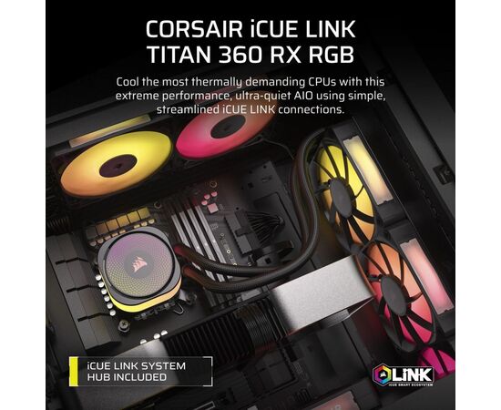 Система жидкостного охлаждения Corsair iCUE LINK TITAN 360 RX RGB (CW-9061018-WW), изображение 9 Система жидкостного охлаждения Corsair iCUE LINK TITAN 360 RX RGB (CW-9061018-WW), изображение 9